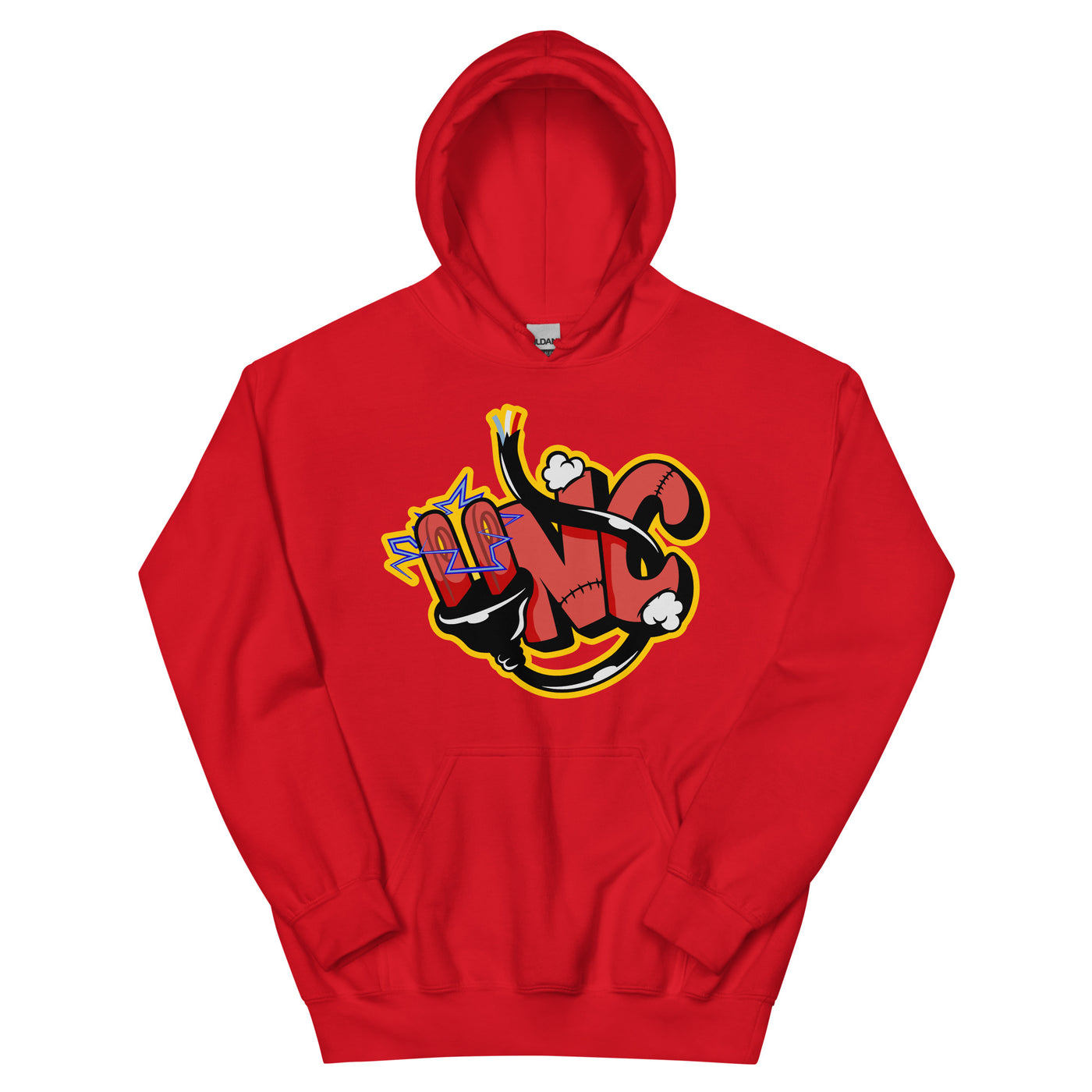 UNC Plugged In hoodie (Red Yellow) - Unique Sweatsuits, hats, tees, shorts, hoodies, Outwear & accessories online | Uneekly Nsane
